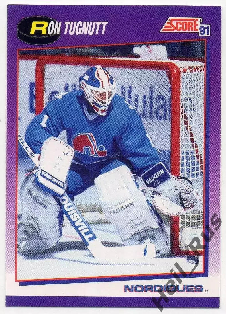 Хоккей Карточка Ron Tugnutt/Рон Тагнатт Quebec Nordiques/Квебек Нордикс, НХЛ/NHL