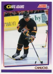 Хоккей. Карточка Greg Adams/Грег Адамс Vancouver Canucks/Ванкувер Кэнакс NHL/НХЛ