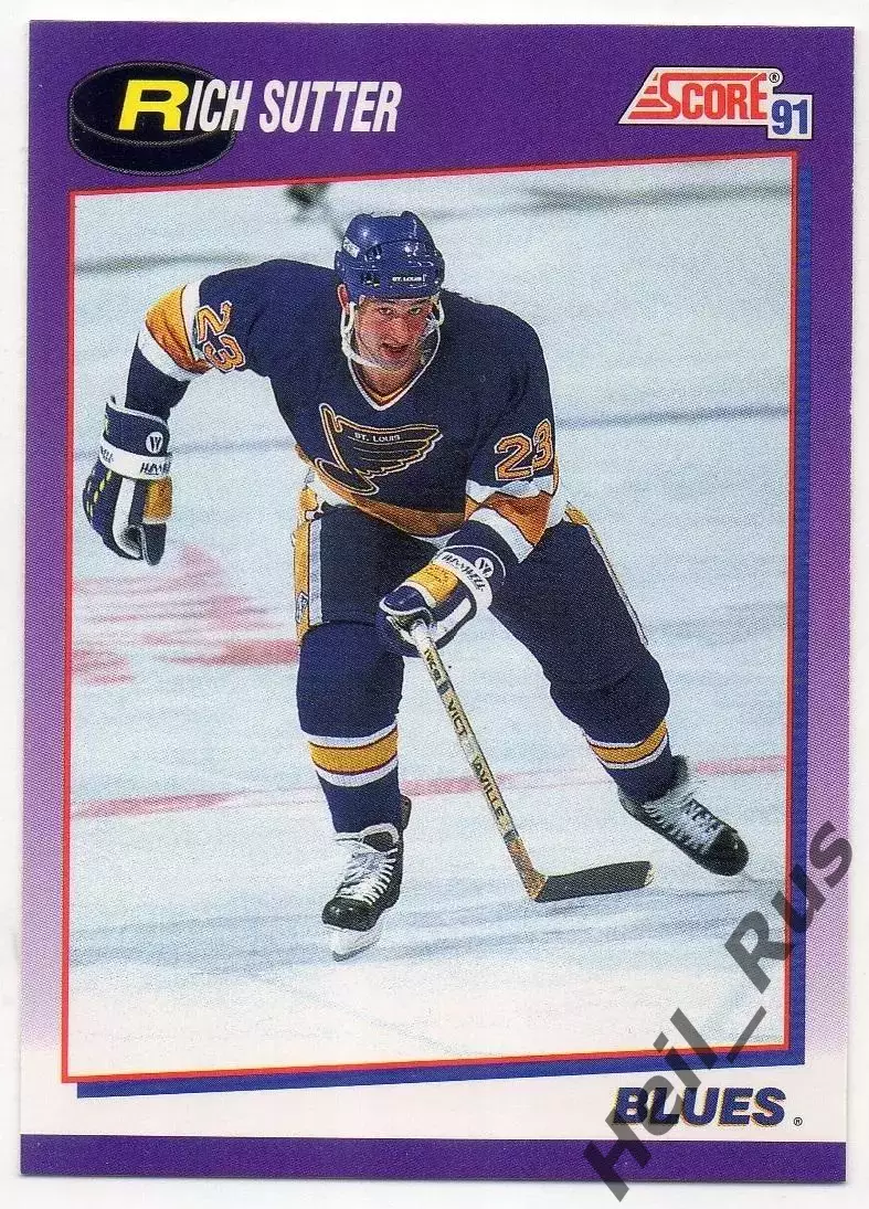 Хоккей. Карточка Rich Sutter / Рич Саттер St. Louis Blues/Сент-Луис Блюз НХЛ/NHL