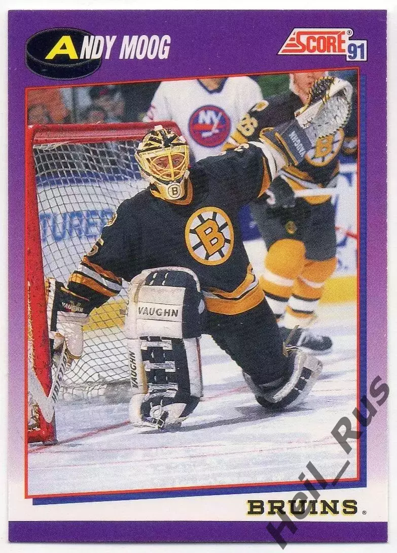 Хоккей Карточка Andy Moog/Энди Муг (Boston Bruins/Бостон Брюинз) НХЛ/NHL 1991/92