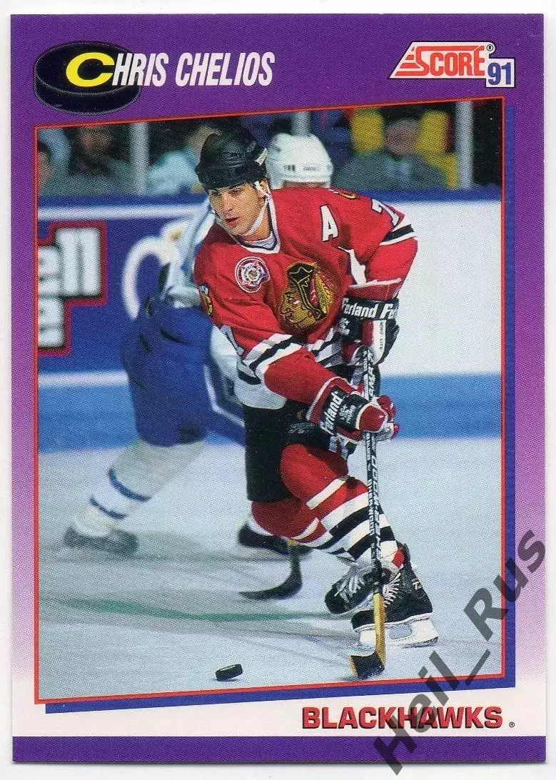 Карточка Chris Chelios/Крис Челиос (Chicago Blackhawks/Чикаго Блэкхокс) NHL/НХЛ