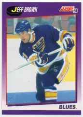 Хоккей; Карточка Jeff Brown/Джефф Браун (St. Louis Blues/Сент-Луис Блюз) NHL/НХЛ