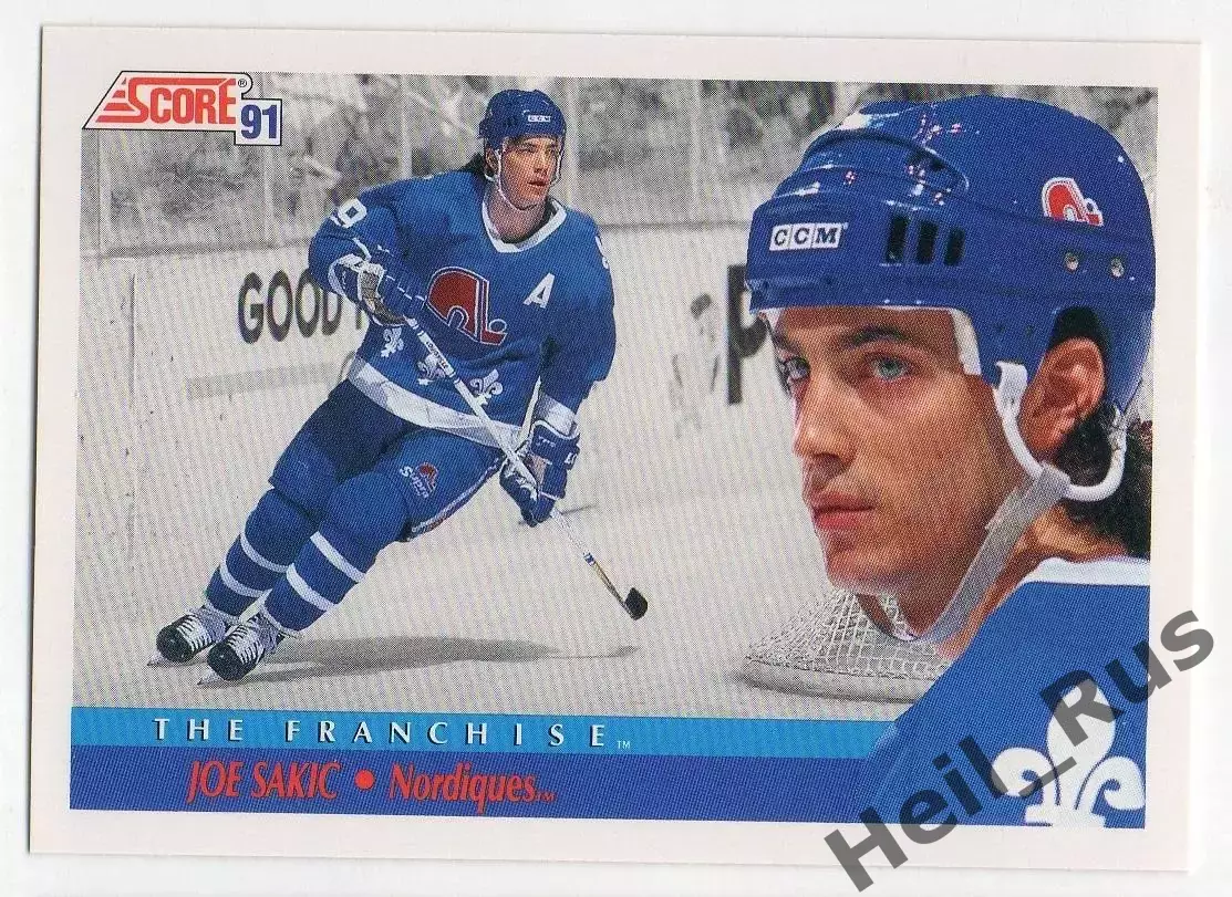 Хоккей; Карточка Joe Sakic/Джо Сакик (Quebec Nordiques/Квебек Нордикс) НХЛ / NHL