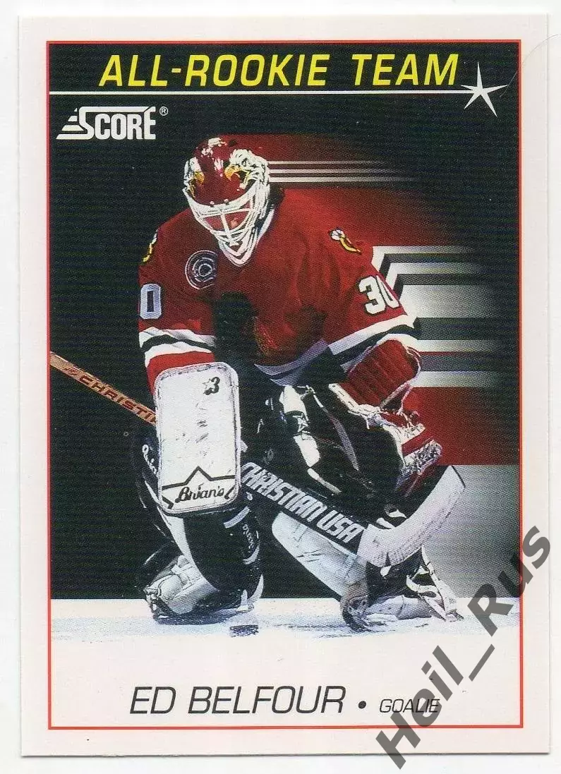 Хоккей Карточка Ed Belfour/Эд Бельфор Chicago Blackhawks/Чикаго Блэкхокс NHL НХЛ