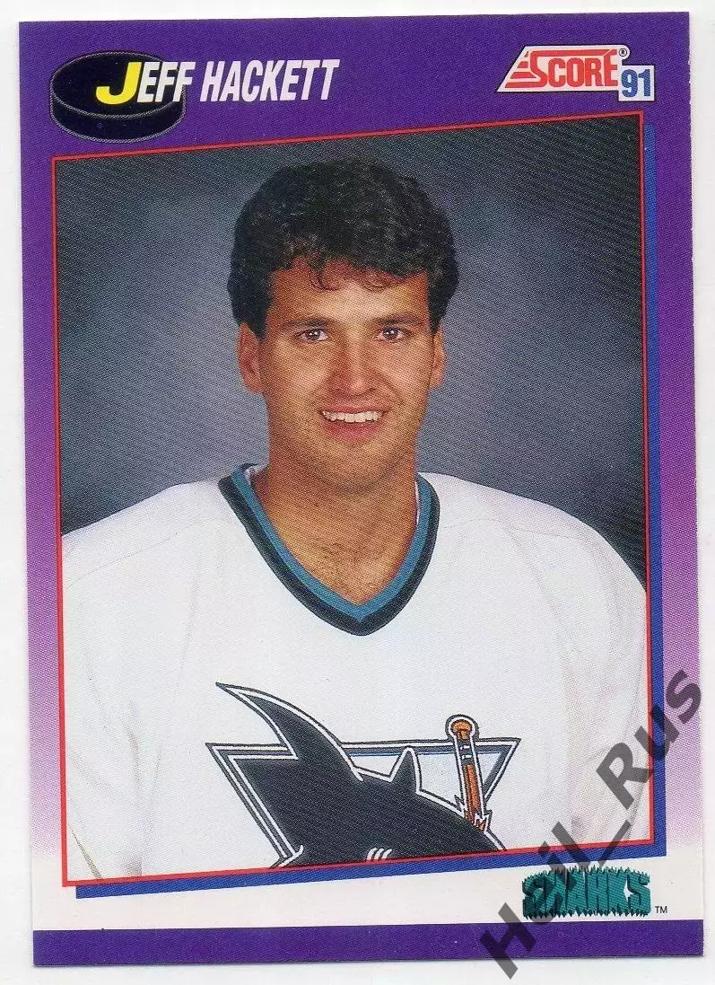 Хоккей Карточка Jeff Hackett/Джефф Хэкетт San Jose Sharks/Сан-Хосе Шаркс NHL/НХЛ