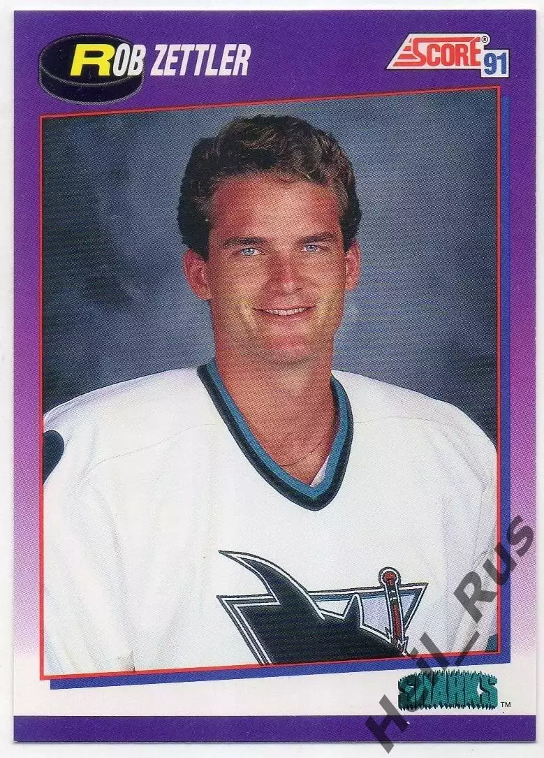 Хоккей. Карточка Rob Zettler/Роб Зеттлер San Jose Sharks/Сан-Хосе Шаркс НХЛ/NHL