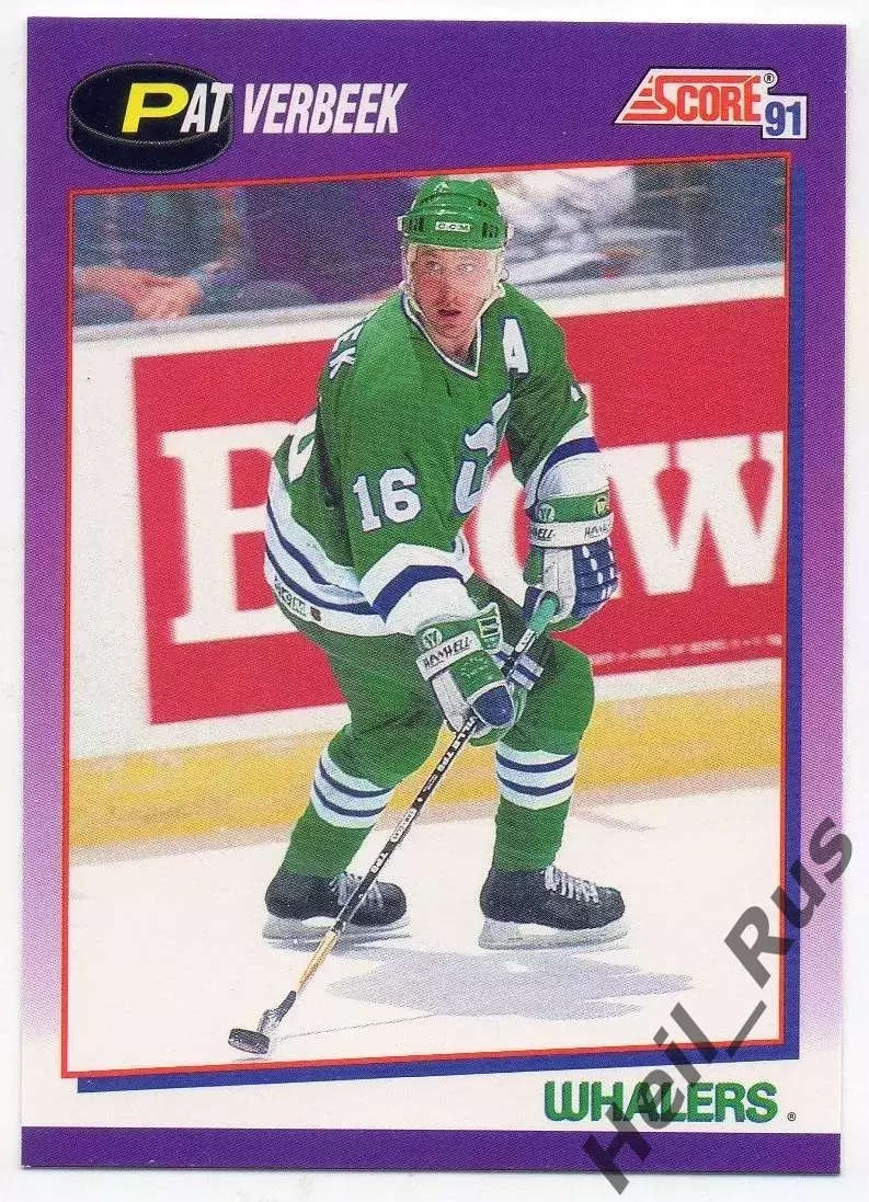 Хоккей Карточка Pat Verbeek/Пэт Вербик Hartford Whalers/Хартфорд Уэйлерс NHL/НХЛ