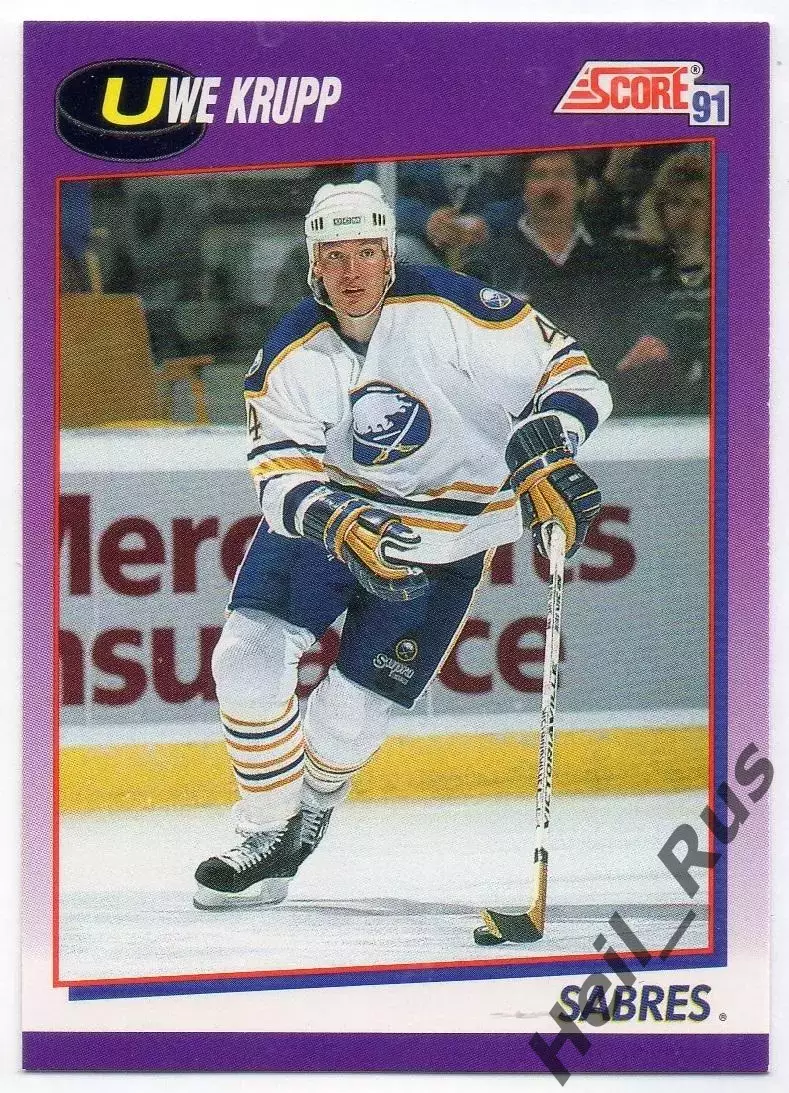 Хоккей. Карточка Uwe Krupp/Уве Крупп (Buffalo Sabres/Баффало Сейбрз) НХЛ / NHL