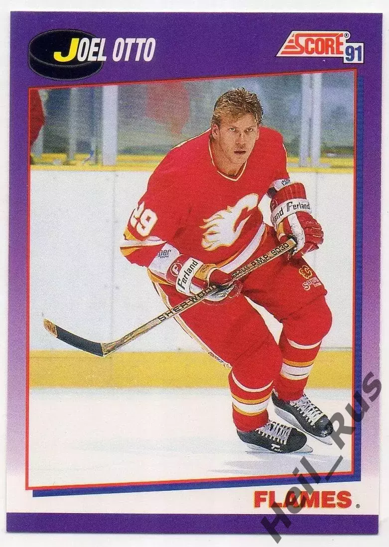 Хоккей; Карточка Joel Otto/Джоэль Отто (Calgary Flames / Калгари Флэймз) НХЛ/NHL