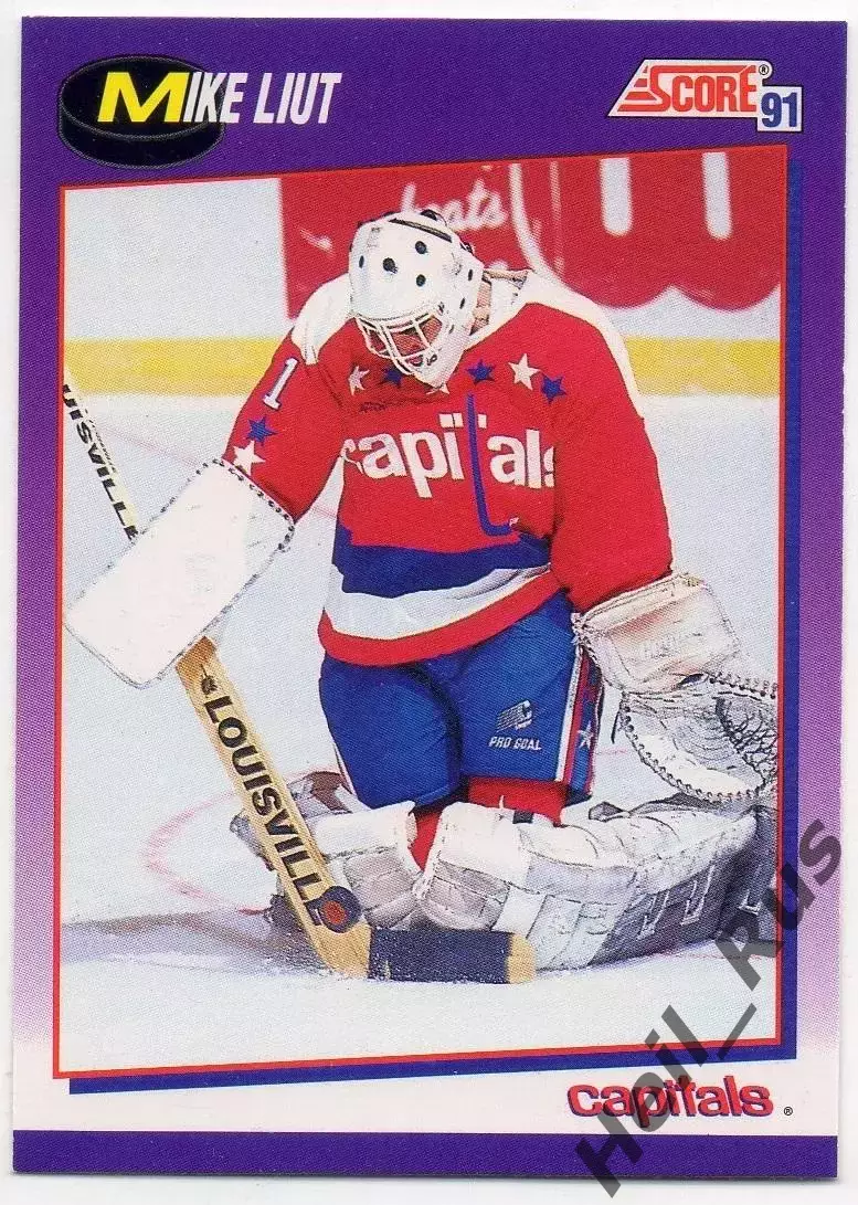 Карточка Mike Liut/Майк Льют (Washington Capitals/Вашингтон Кэпиталз) НХЛ/NHL