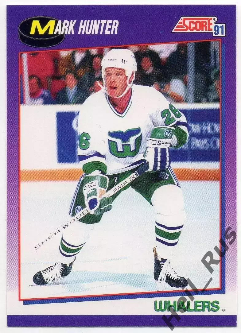Карточка Mark Hunter/Марк Хантер (Hartford Whalers/Хартфорд Уэйлерс) НХЛ/NHL