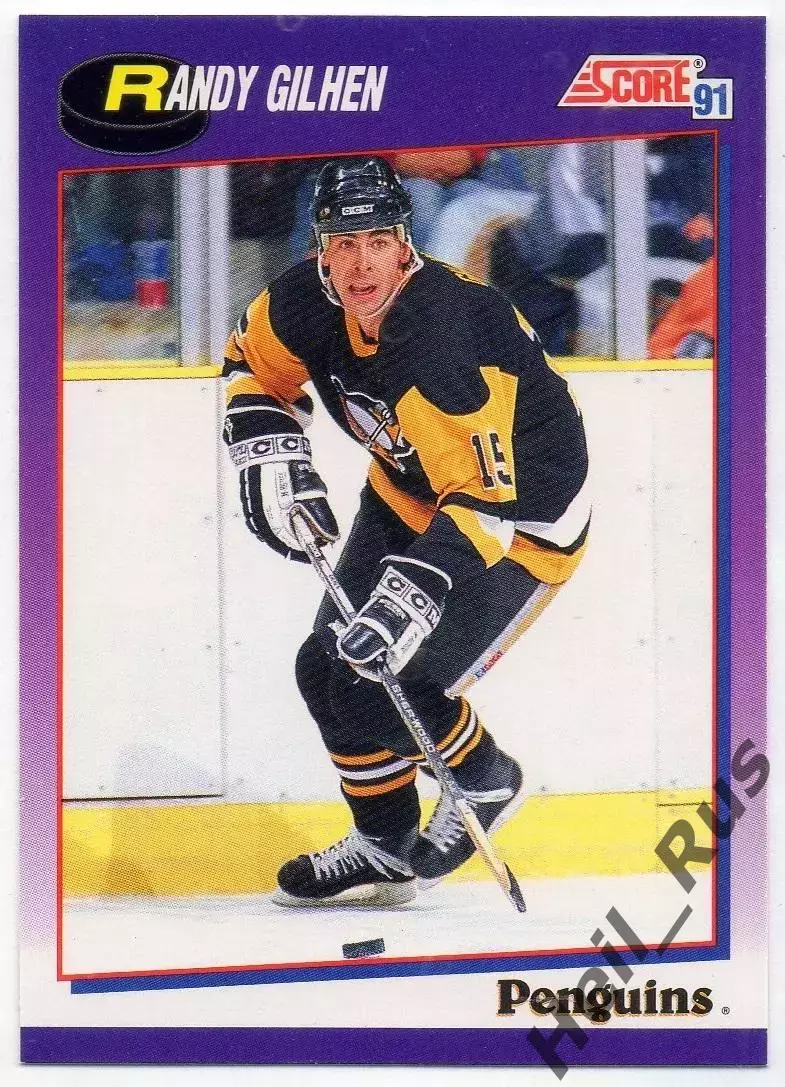 Карточка Randy Gilhen/Рэнди Гилен Pittsburgh Penguins/Питтсбург Пингвинз НХЛ/NHL