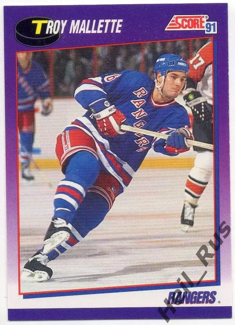 Карточка Troy Mallette/Трой Маллетт New York Rangers/Нью-Йорк Рейнджерс, НХЛ/NHL