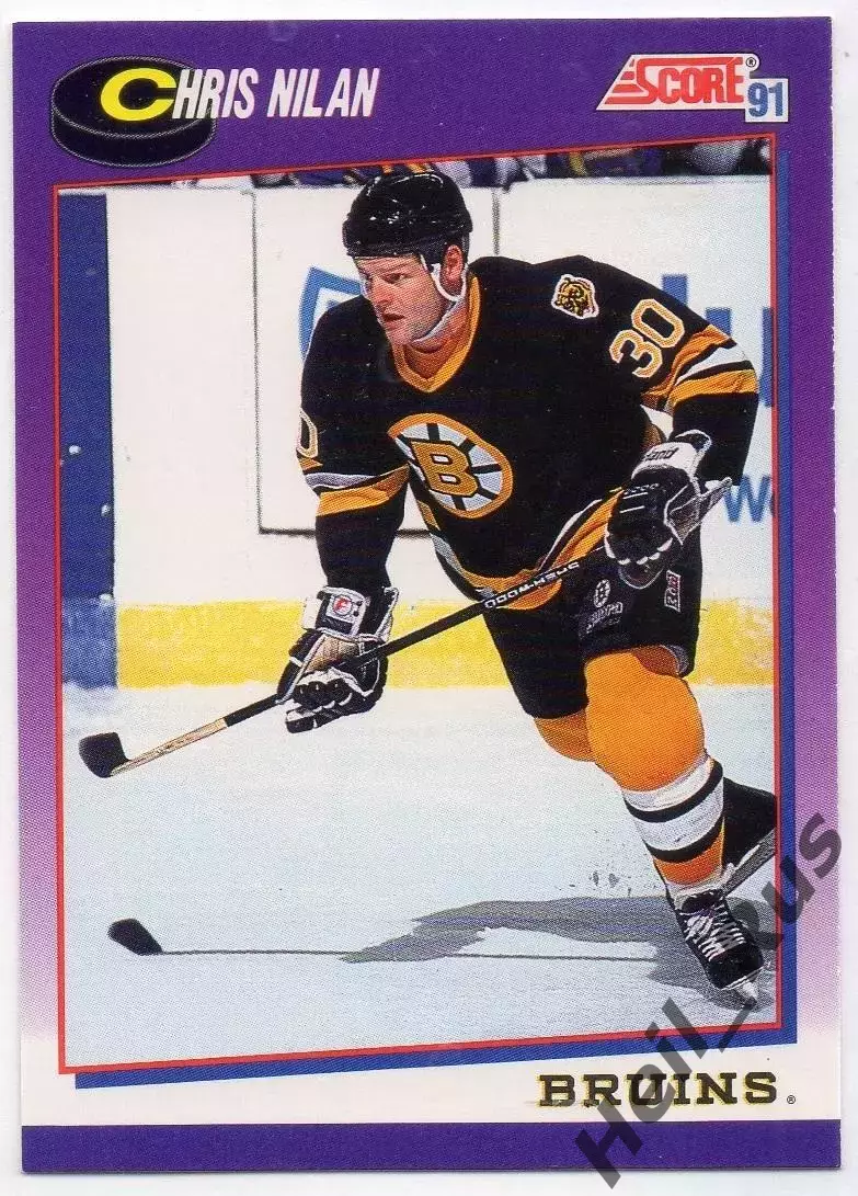 Хоккей. Карточка Chris Nilan/Крис Нилан (Boston Bruins/Бостон Брюинз) НХЛ/NHL