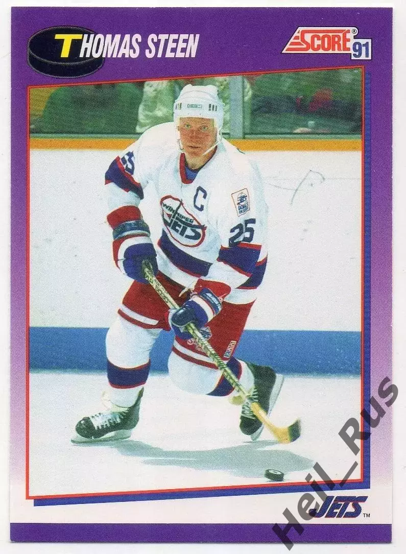 Хоккей. Карточка Thomas Steen/Томас Стин (Winnipeg Jets/Виннипег Джетс) NHL, НХЛ
