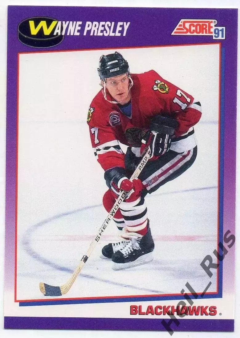 Карточка Wayne Presley/Уэйн Пресли (Chicago Blackhawks/Чикаго Блэкхокс) НХЛ/NHL