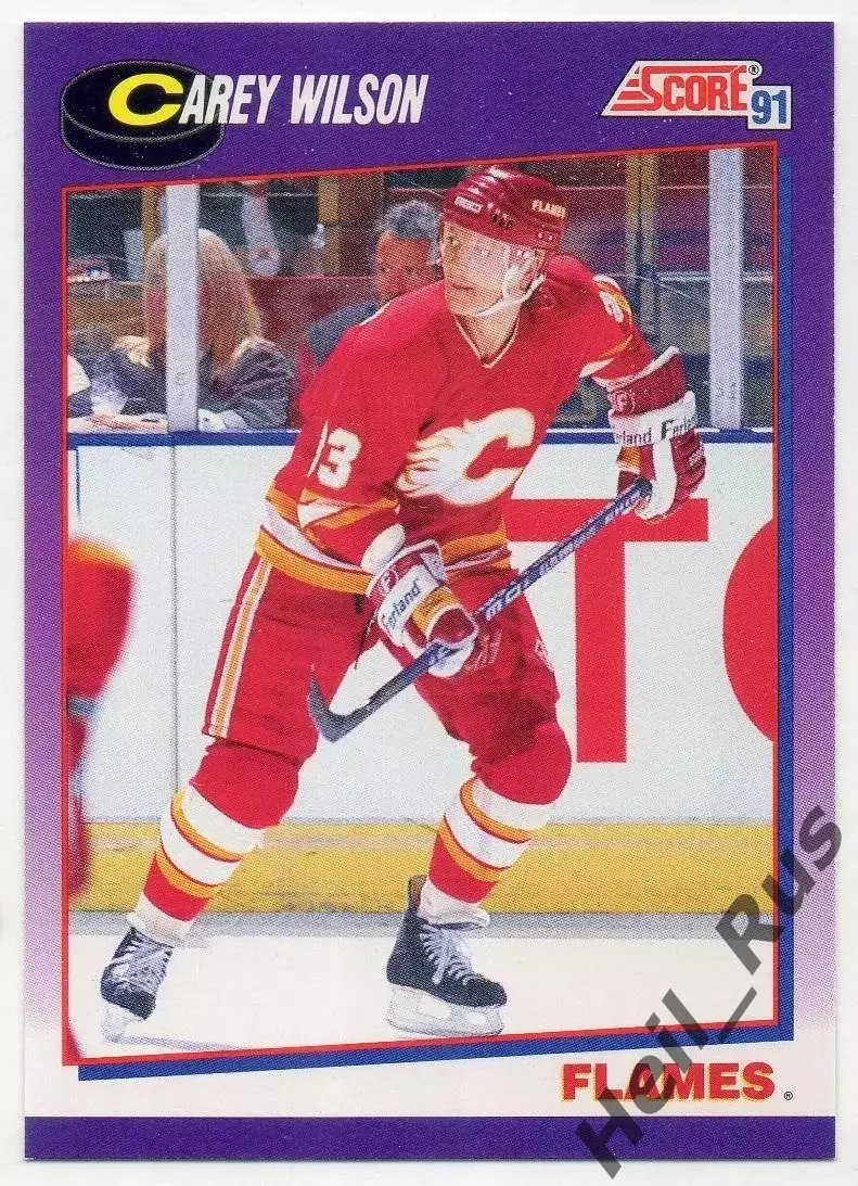 Хоккей; Карточка Carey Wilson/Кэри Уилсон Calgary Flames/Калгари Флэймз НХЛ/NHL