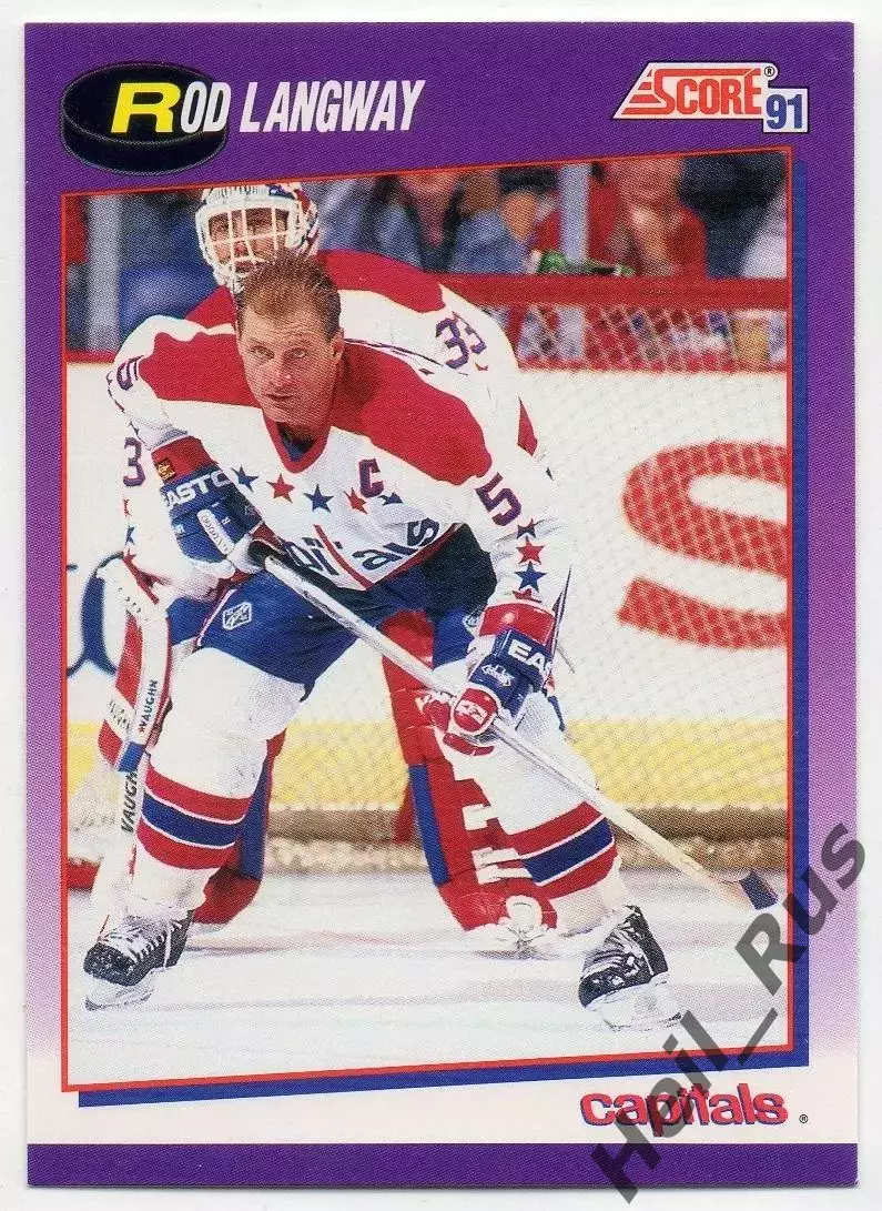 Карточка Rod Langway/Род Лэнгуэй Washington Capitals/Вашингтон Кэпиталз НХЛ/NHL