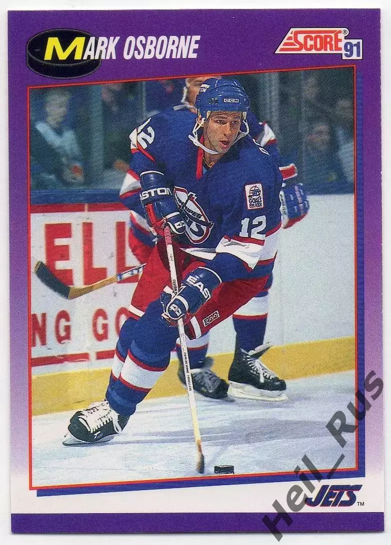 Хоккей; Карточка Mark Osborne/Марк Осборн (Winnipeg Jets/Виннипег Джетс) НХЛ/NHL