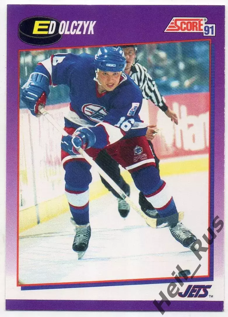 Хоккей Карточка Ed Olczyk/Эд Ольчик Winnipeg Jets/Виннипег Джетс НХЛ/NHL 1991/92