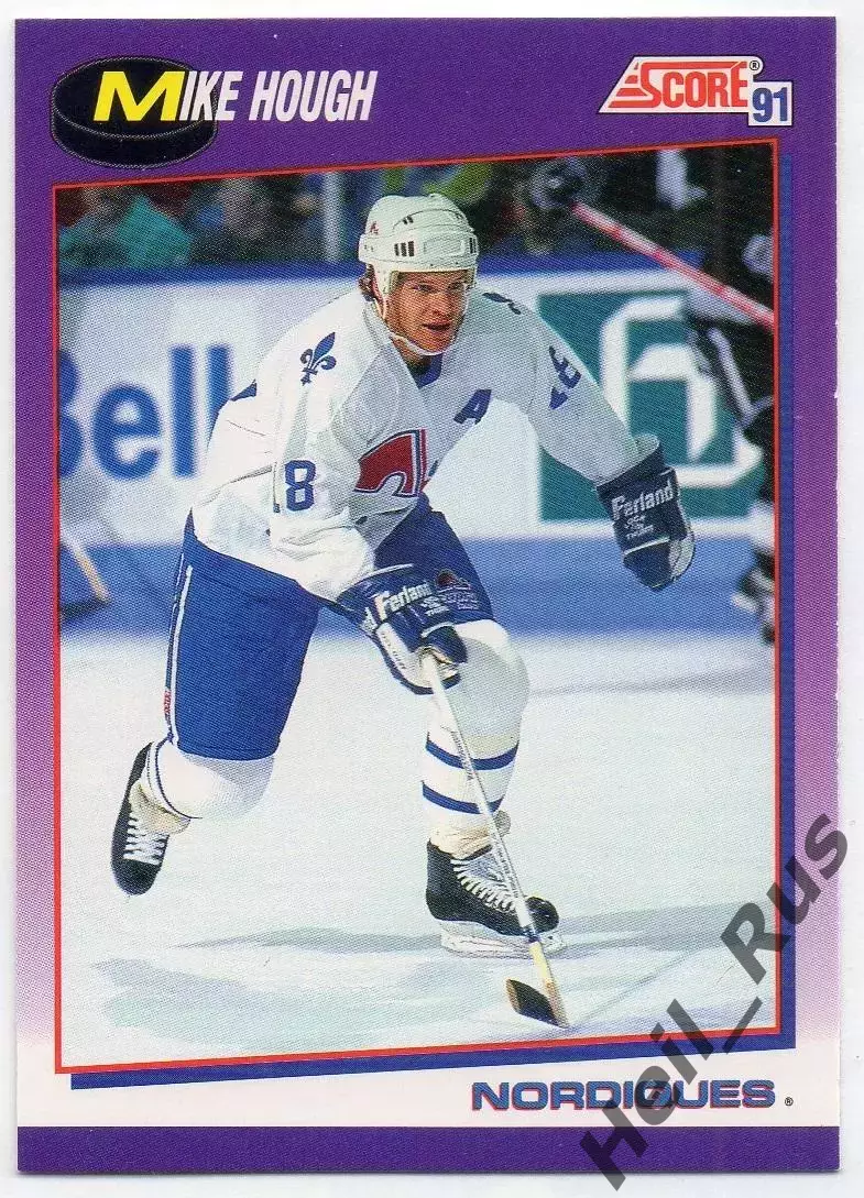 Хоккей; Карточка Mike Hough/Майк Хоу (Quebec Nordiques/Квебек Нордикс) НХЛ/NHL