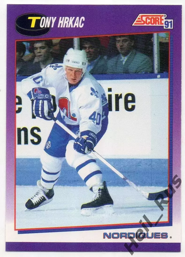 Хоккей Карточка Tony Hrkac/Тони Хркач (Quebec Nordiques/Квебек Нордикс) НХЛ/NHL