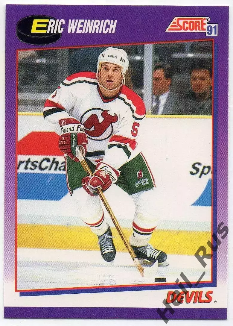 Карточка Eric Weinrich/Эрик Вайнрих New Jersey Devils/Нью-Джерси Девилз НХЛ NHL