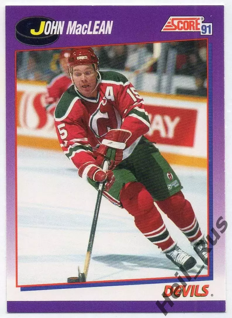 Карточка John MacLean/Джон Маклин New Jersey Devils/Нью-Джерси Девилз НХЛ / NHL