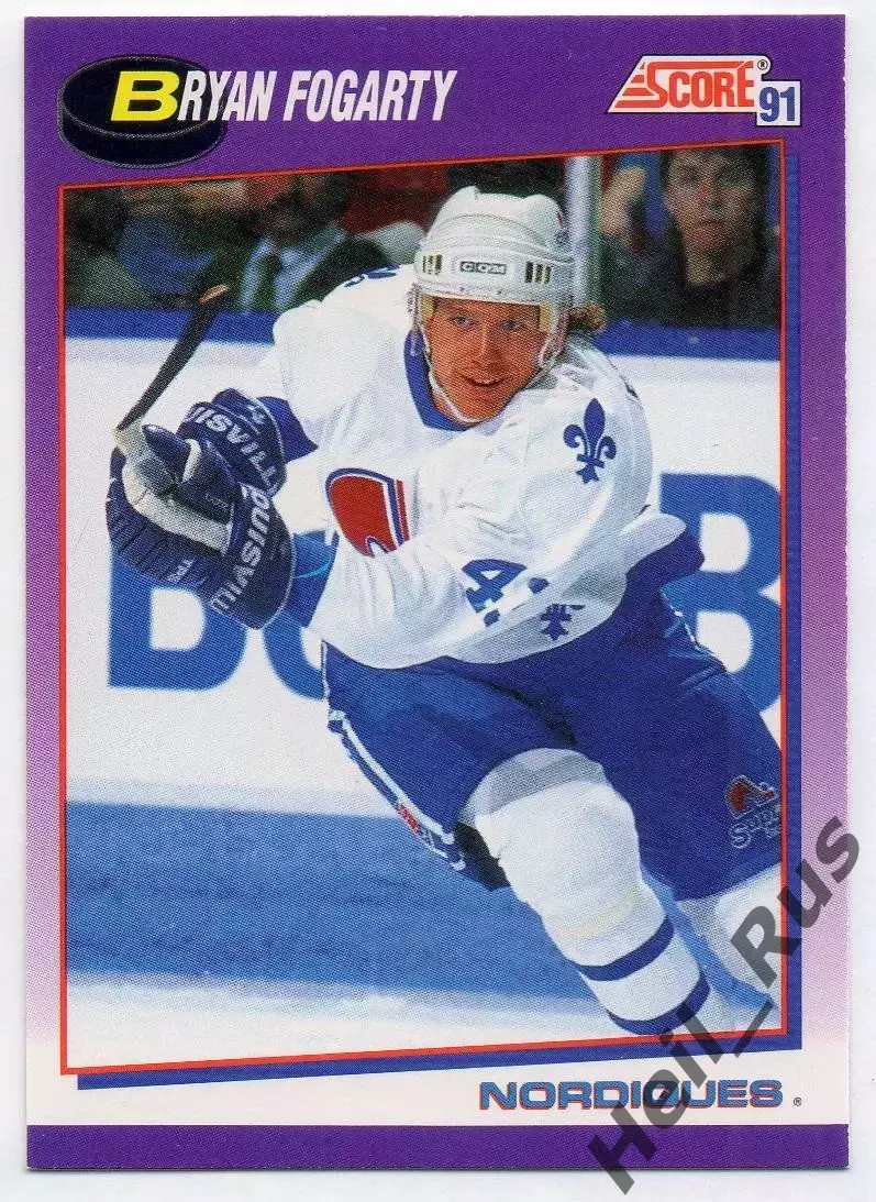 Карточка Bryan Fogarty/Брайан Фогерти (Quebec Nordiques/Квебек Нордикс) НХЛ/NHL