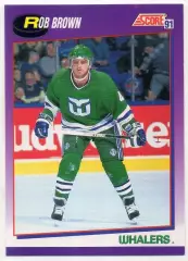 Хоккей; Карточка Rob Brown/Роб Браун (Hartford Whalers/Хартфорд Уэйлерс) НХЛ/NHL