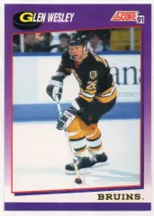 Хоккей; Карточка Glen Wesley/Глен Уэсли (Boston Bruins/Бостон Брюинз) НХЛ / NHL