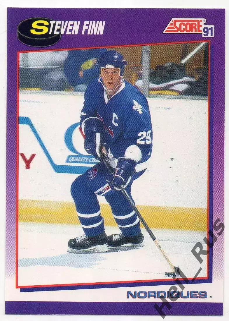 Хоккей Карточка Steven Finn/Стивен Финн Quebec Nordiques/Квебек Нордикс НХЛ/NHL