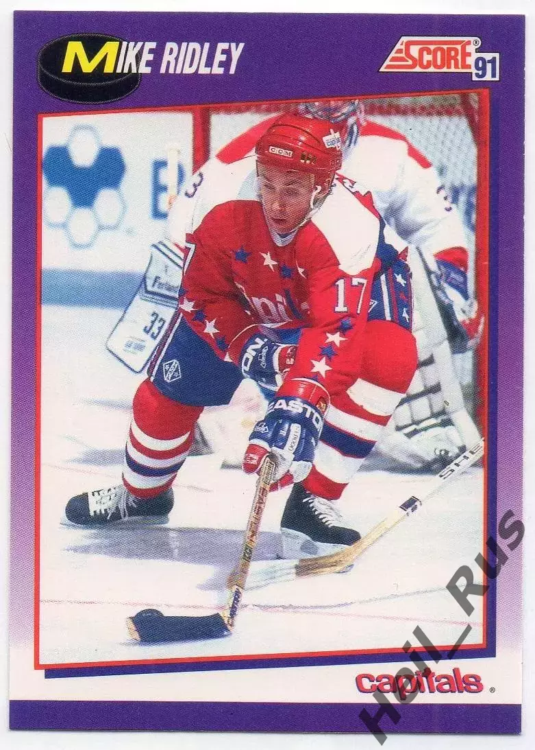 Карточка Mike Ridley/Майк Ридли (Washington Capitals/Вашингтон Кэпиталз) NHL/НХЛ