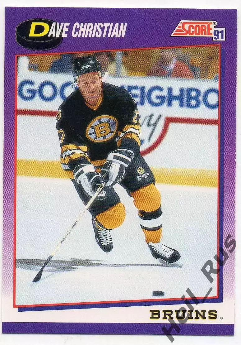 Хоккей Карточка Dave Christian/Дэйв Кристиан Boston Bruins/Бостон Брюинз НХЛ NHL