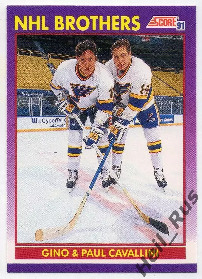 Хоккей. Карточка Джино/Пол Каваллини (St. Louis Blues/Сент-Луис Блюз) НХЛ/NHL