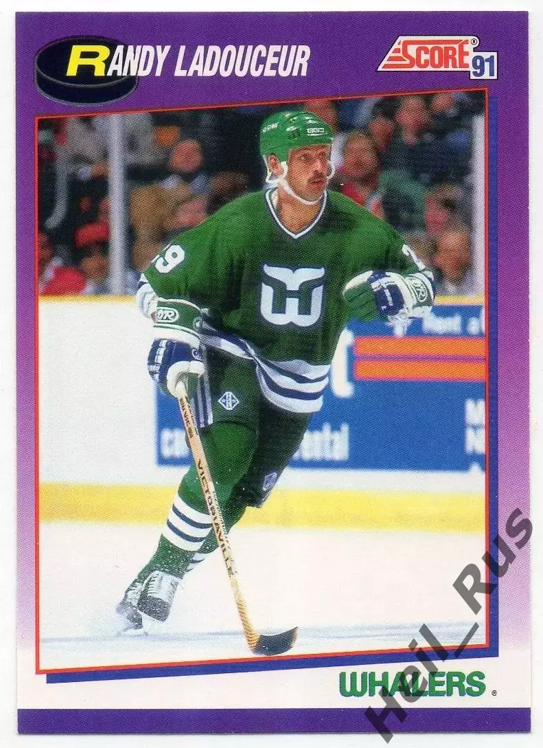 Хоккей Карточка Randy Ladouceur/Рэнди Ладосьер Hartford Whalers/Хартфорд NHL/НХЛ