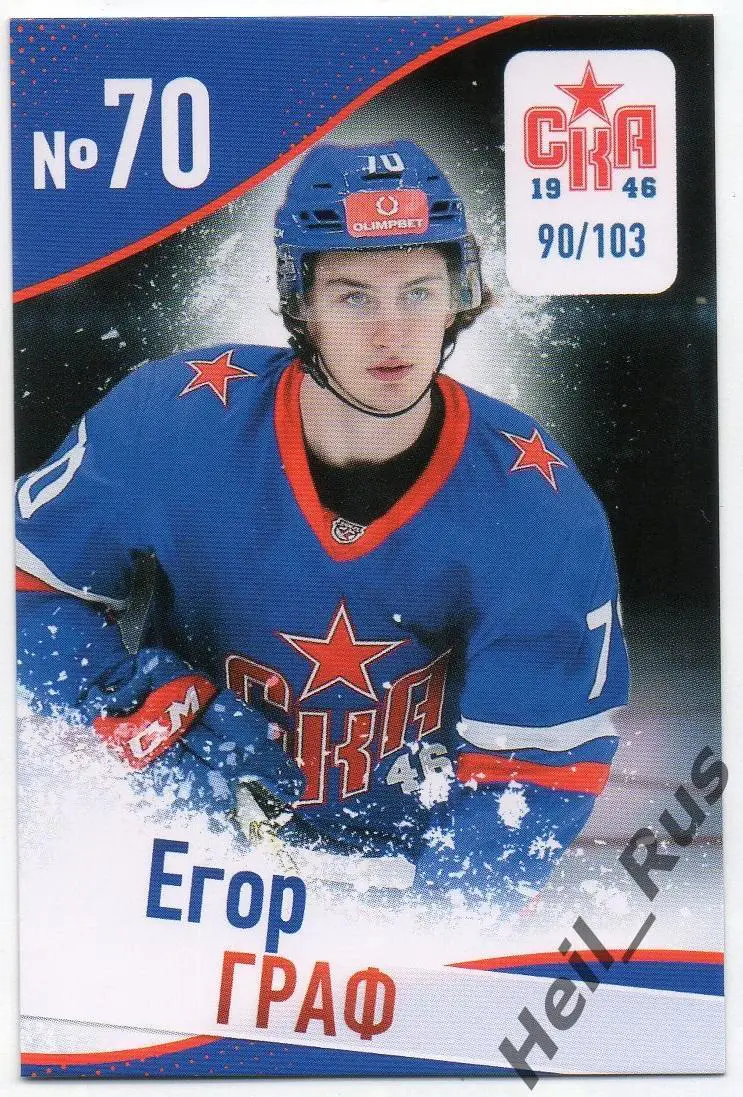 Хоккей. Карточка Егор Граф (СКА-1946 Санкт-Петербург) КХЛ/KHL, МХЛ сезон 2024/25