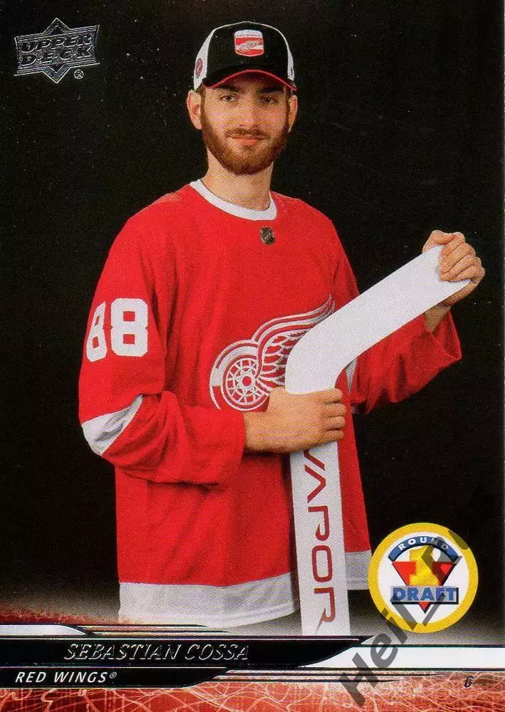 Карточка Sebastian Cossa/Себастьян Косса (Red Wings/Детройт Ред Уингз) НХЛ/NHL
