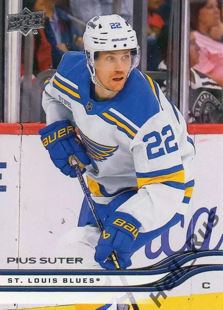 Хоккей. Карточка Pius Suter/Пиус Сутер (St. Louis Blues/Сент-Луис Блюз) НХЛ/NHL