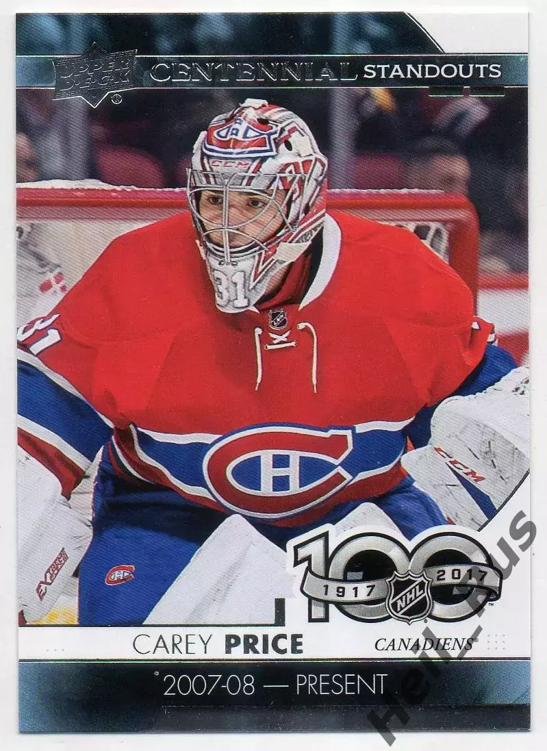 Карточка Carey Price/Кэри Прайс Montreal Canadiens/Монреаль Канадиенс НХЛ/NHL