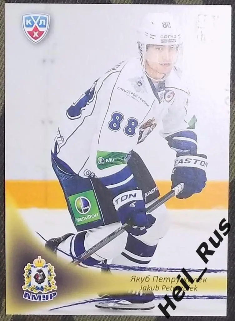Хоккей. Карточка Якуб Петружалек (Амур Хабаровск) КХЛ/KHL сезон 2013/14 SeReal