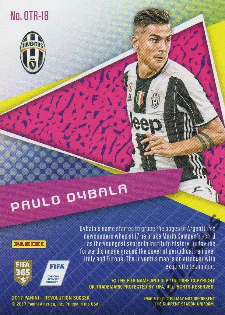 Футбол. Карточка Paulo Dybala/Пауло Дибала (Ювентус, Палермо, Рома) Panini 2017 1