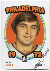 Карточка Doug Favell/Дуг Фавелл Philadelphia Flyers/Филадельфия Флайерз НХЛ/NHL