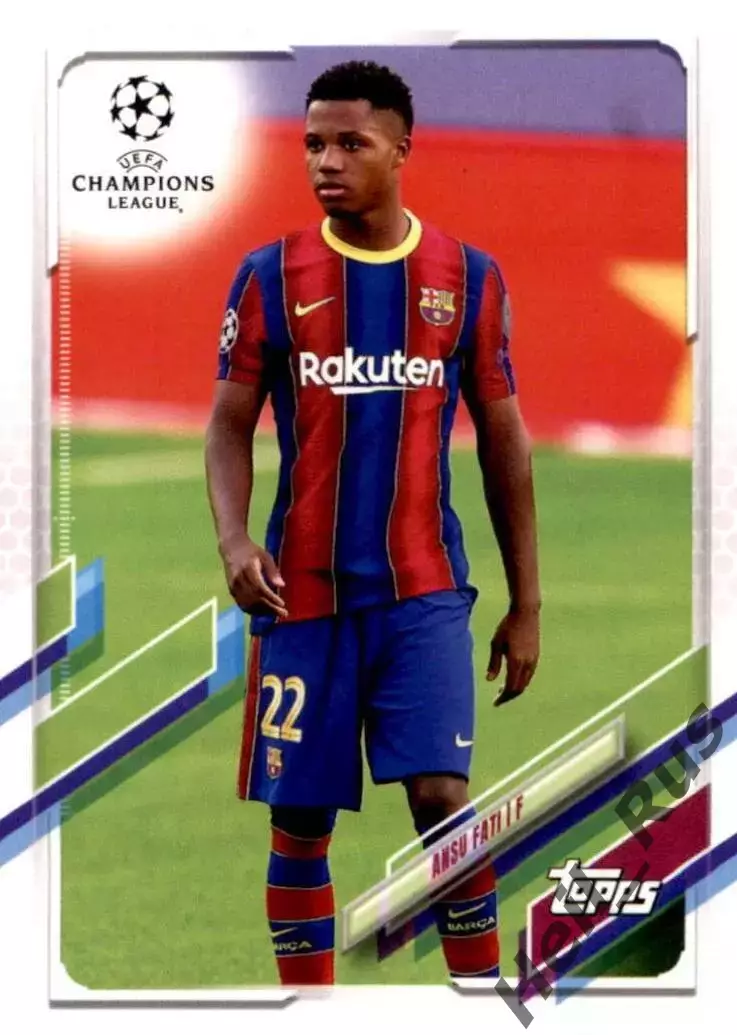 Футбол. Карточка Ансу Фати Барселона/Монако/Брайтон Лига Чемпионов 2020-21 TOPPS