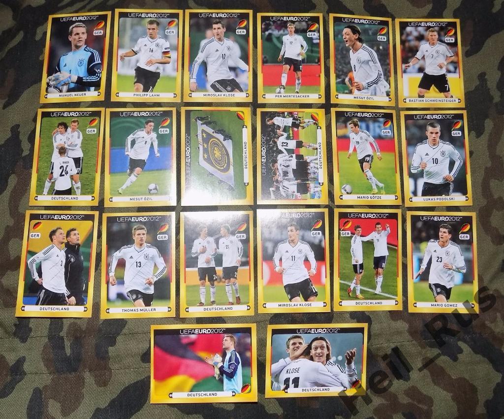 Футбол. Сет плакатных наклеек сборной Германии PANINI Чемпионат Европы 2012