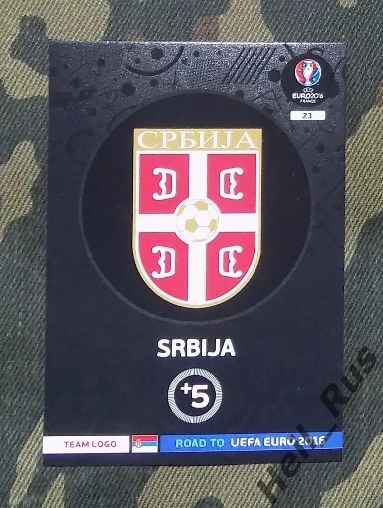 Футбол. Panini/Панини. Карточка Логотип Сербия Евро/Euro 2016