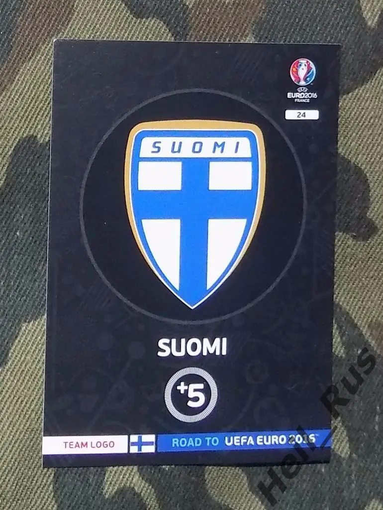 Футбол. Panini/Панини. Карточка Логотип Финляндия Евро/Euro 2016