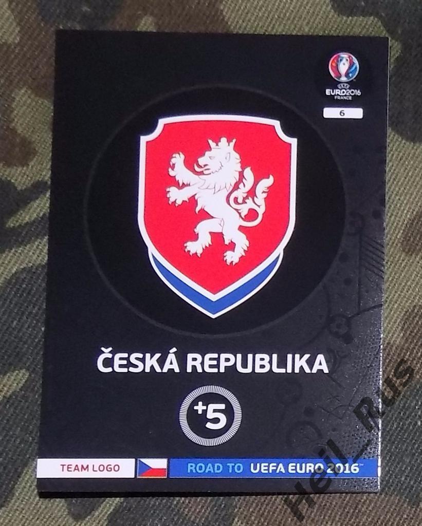 Футбол. Panini/Панини. Карточка Логотип Чехия Евро/Euro 2016