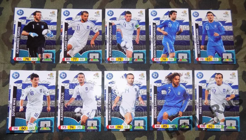 Футбол. Euro/Евро 2012. 10 карт сборной Греции (Кацуранис, Самарас, Гекас и др.)