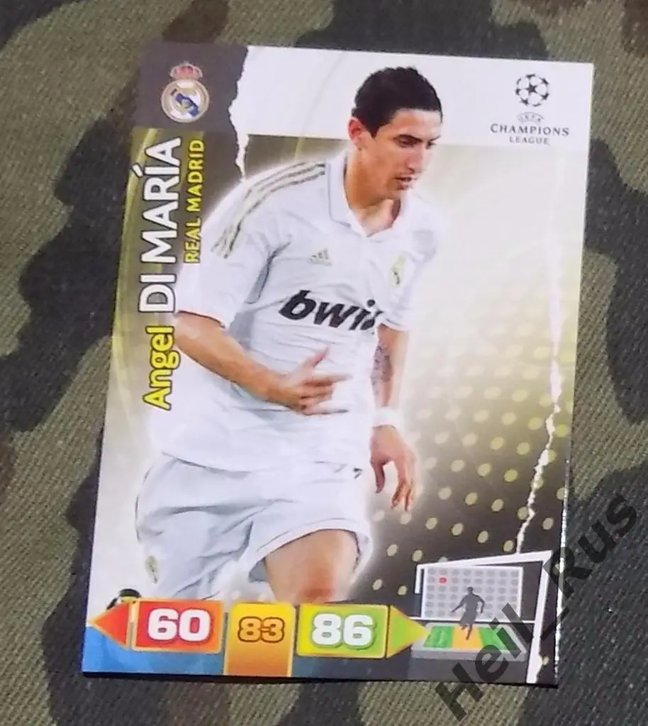 Футбол. Карточка Angel Di Maria/Анхель Ди Мария (Реал М.) Лига Чемпионов 11-12